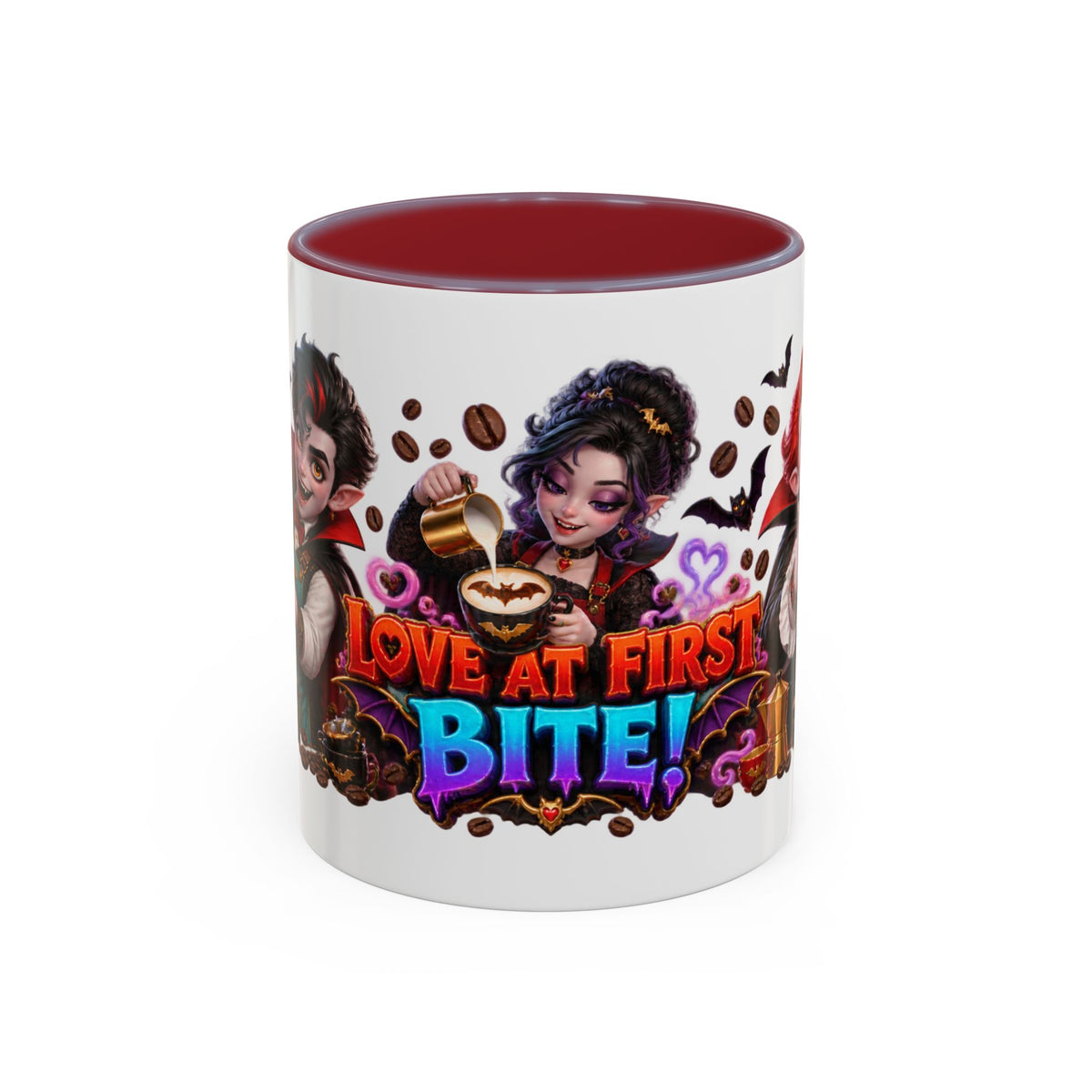 Love at First Bite Vampire Barista Halloween White Mug