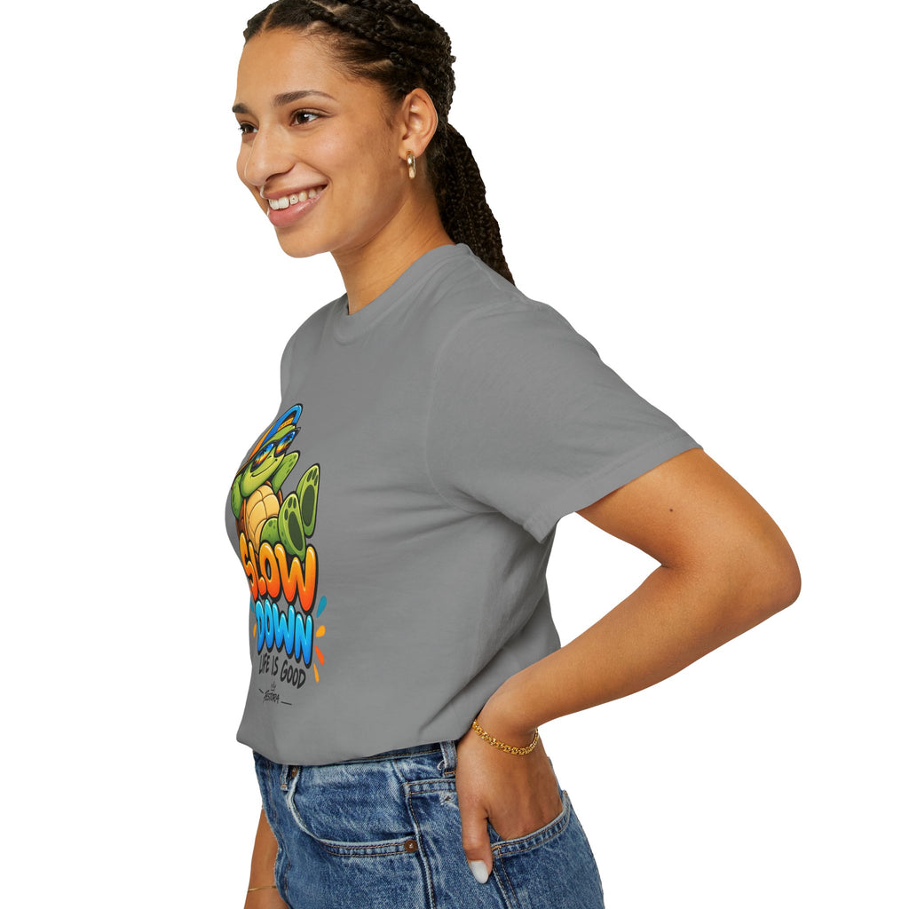 Slow Down, Life Is Good – Turtle Graphic T-Shirt | Festora Everyday