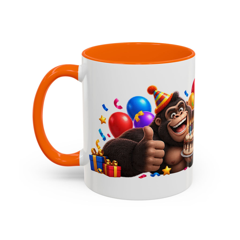 Gorilla Happy Birthday Mug - Colorful 3D Celebration Design