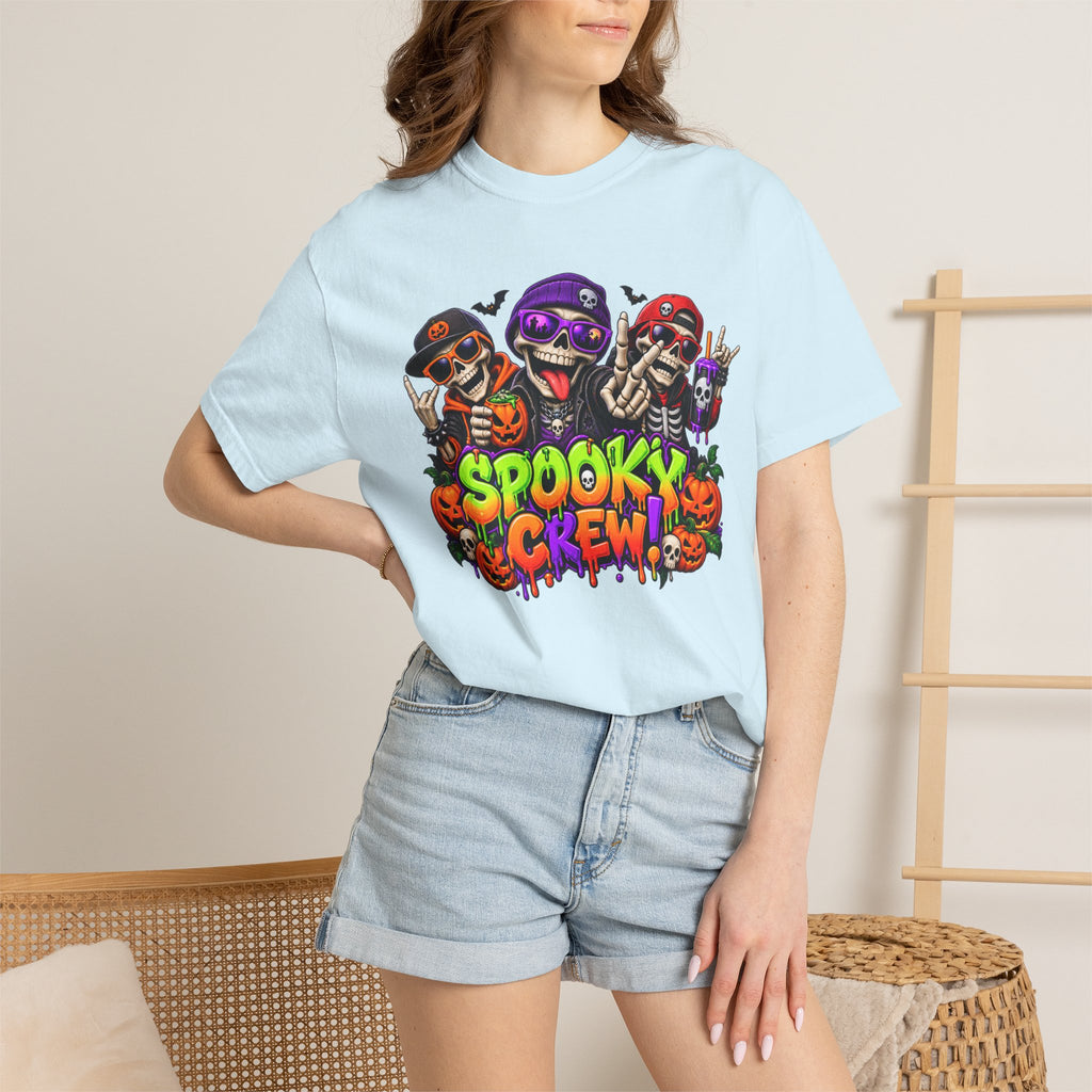 Spooky Crew Halloween T-Shirt – Funny Skeleton Graphic Tee