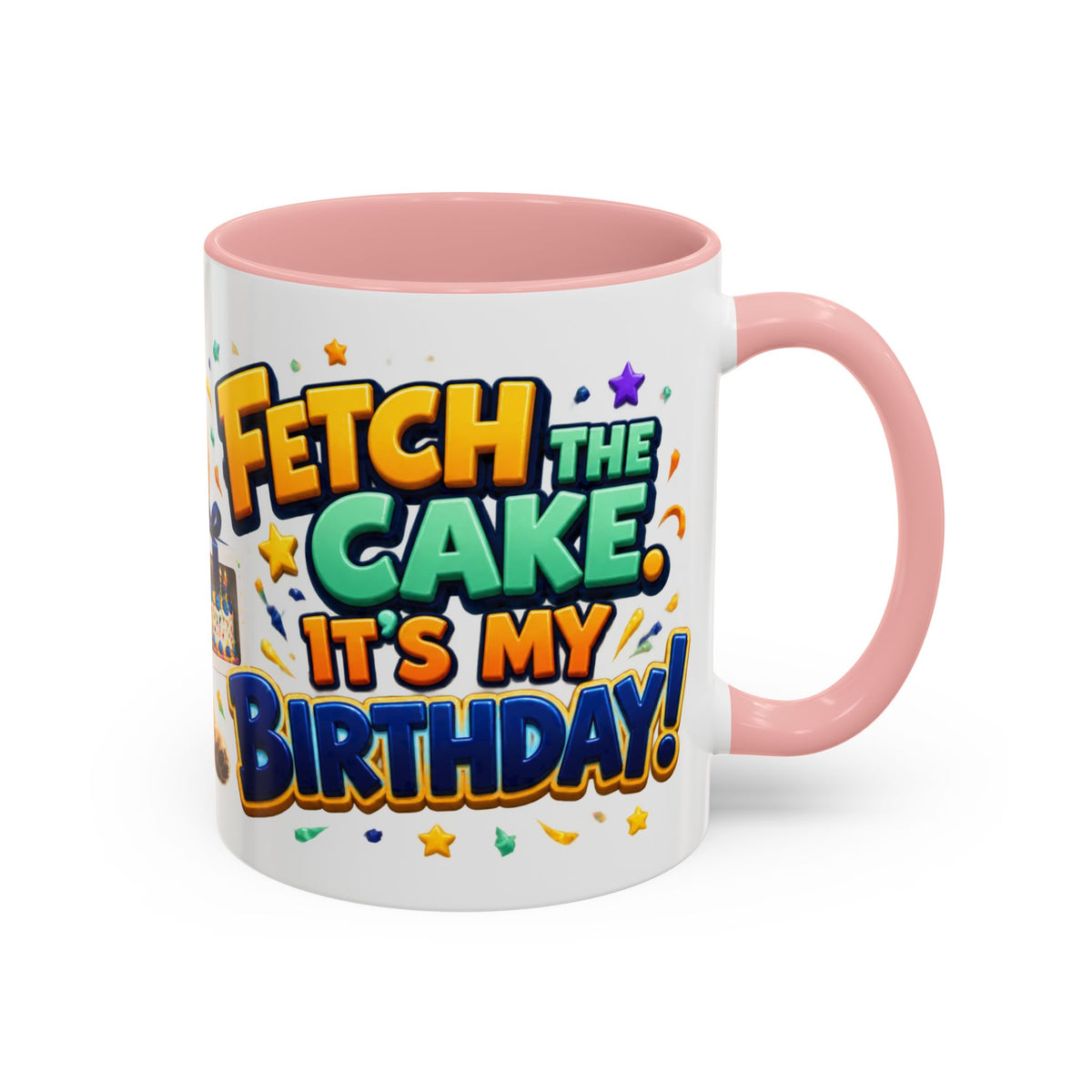 Fetch the Cake Golden Retriever Birthday White Mug