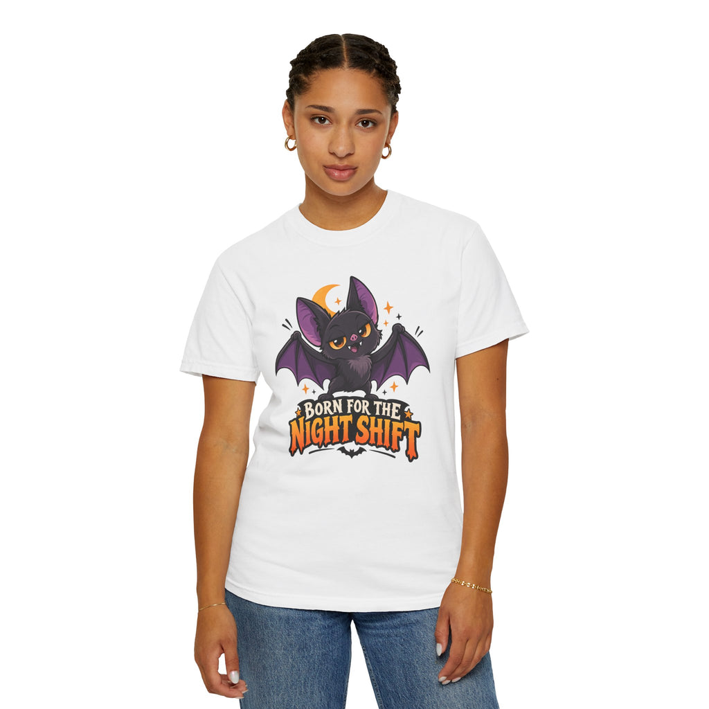 Born for the Night Shift – Cute Halloween Bat T-Shirt