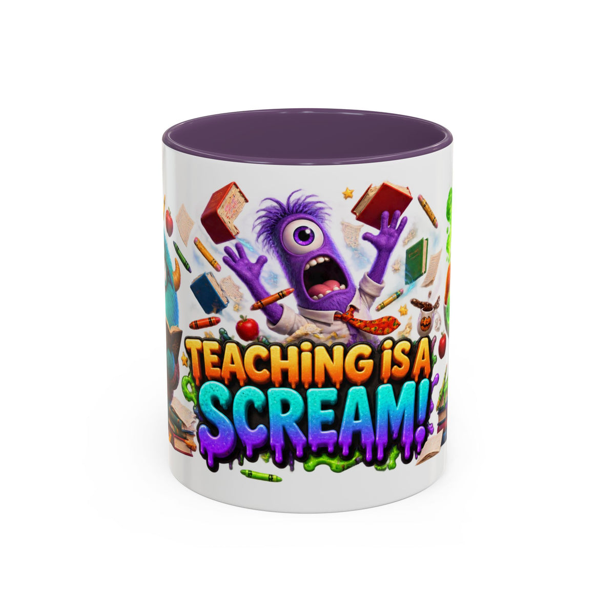 Teaching Is a Scream Monster Teacher Halloween White Mug