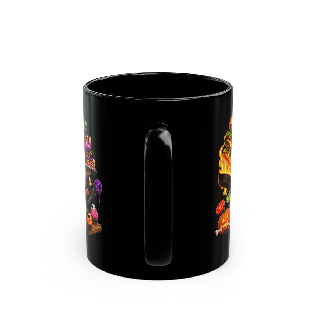 Bone Appetit Skeleton Chefs Halloween Black Mug