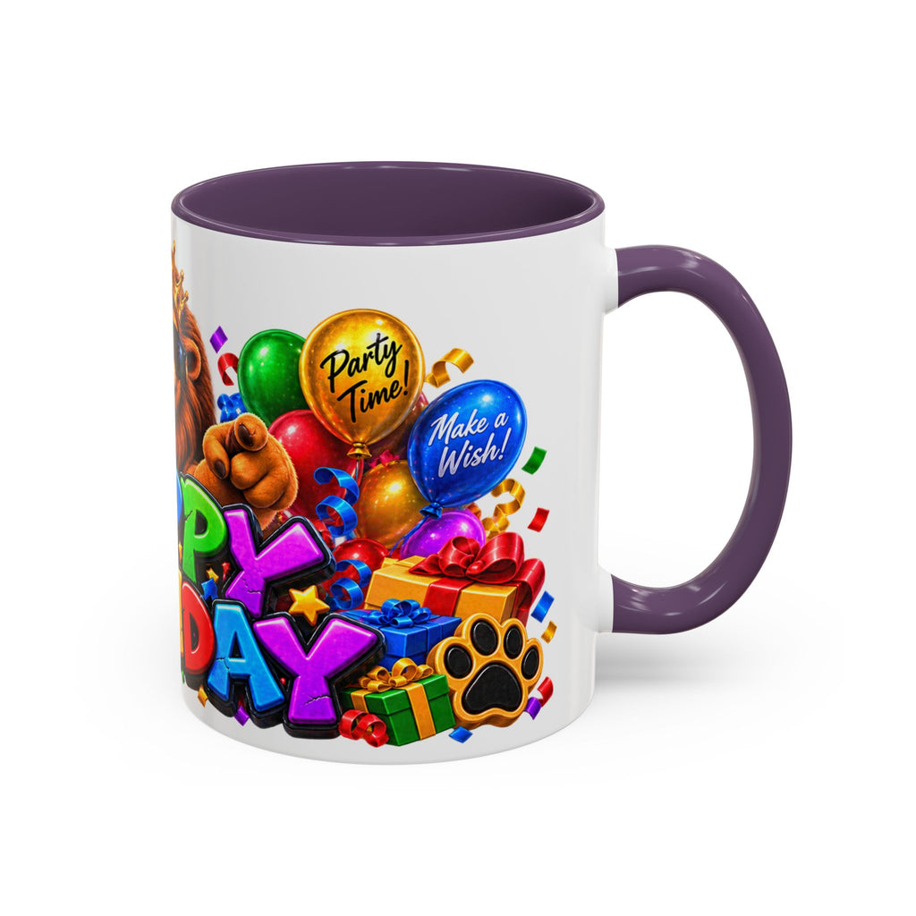Lion Happy Birthday Mug – Colorful 3D King Celebration Design