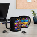 Birthday Stampede Black Mug – Funny Buffalo Birthday Cup, Colorful Party Gift