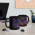 Happy Birthday Drone Delivery Mug — Novelty Black Coffee Cup (11oz)