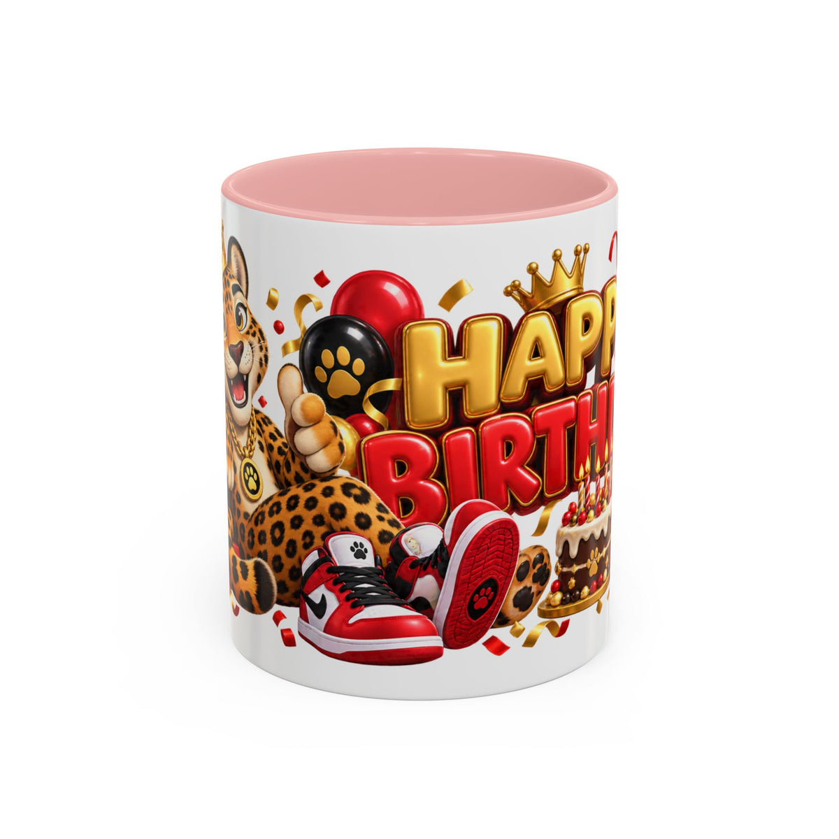 Title: Happy Birthday Jaguar Mug – Colorful 3D Birthday Gift – White Coffee Mug