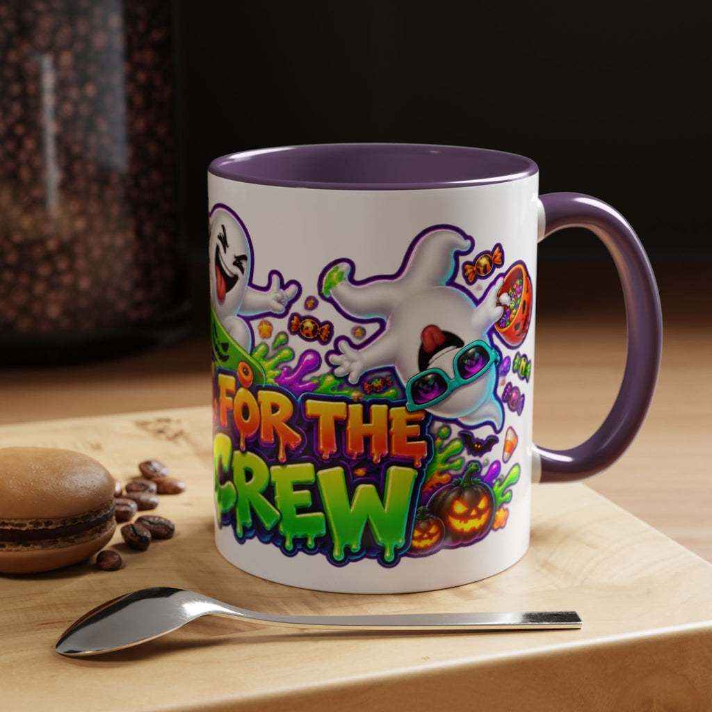 No Rest for the Boo Crew Crazy Ghosts Halloween White Mug