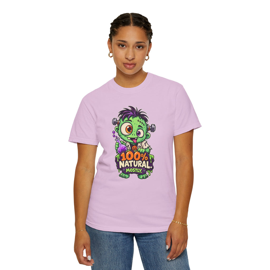100% Natural. Mostly. – Cute Halloween Lab Monster T-Shirt