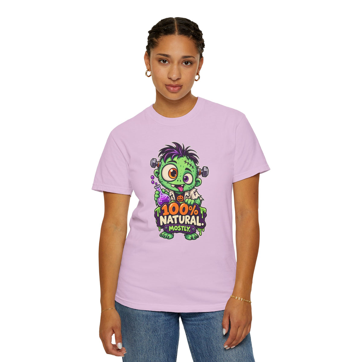 100% Natural. Mostly. – Cute Halloween Lab Monster T-Shirt