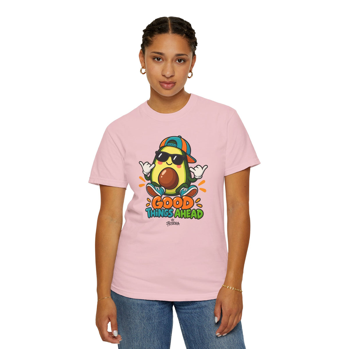 Good Things Ahead Avocado Graphic T-Shirt | Festora Everyday