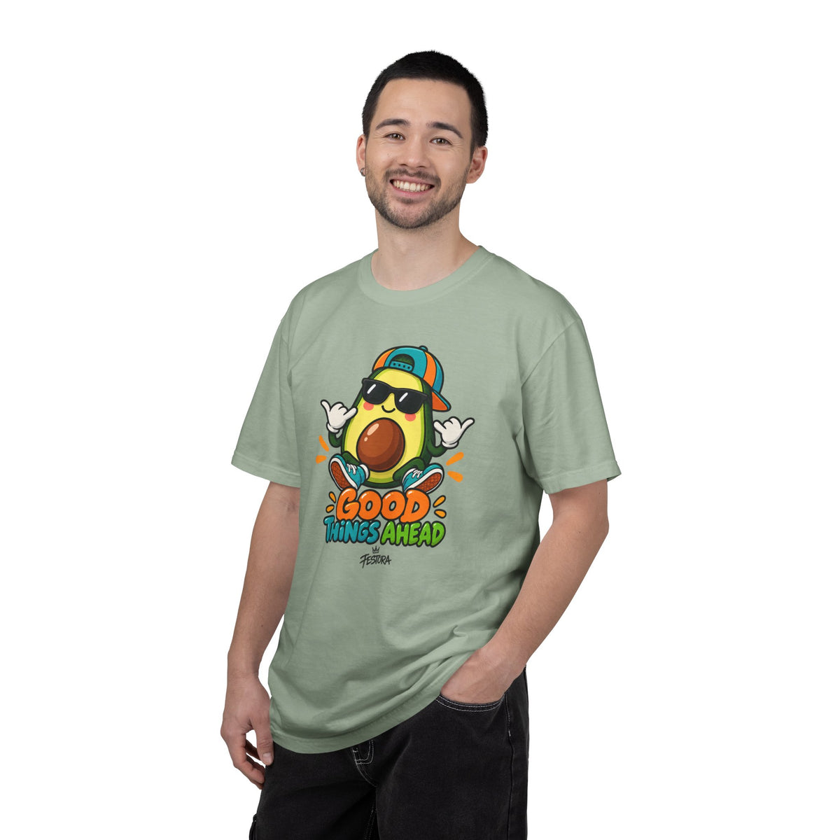 Good Things Ahead Avocado Graphic T-Shirt | Festora Everyday