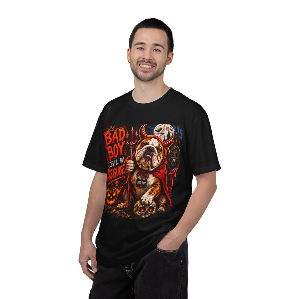 Bad Boy Devil in Disguise Bulldog Halloween T-Shirt