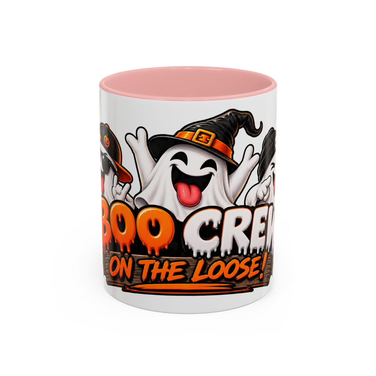 Boo Crew on the Loose Halloween White Mug – Funny Ghosts & Pumpkins