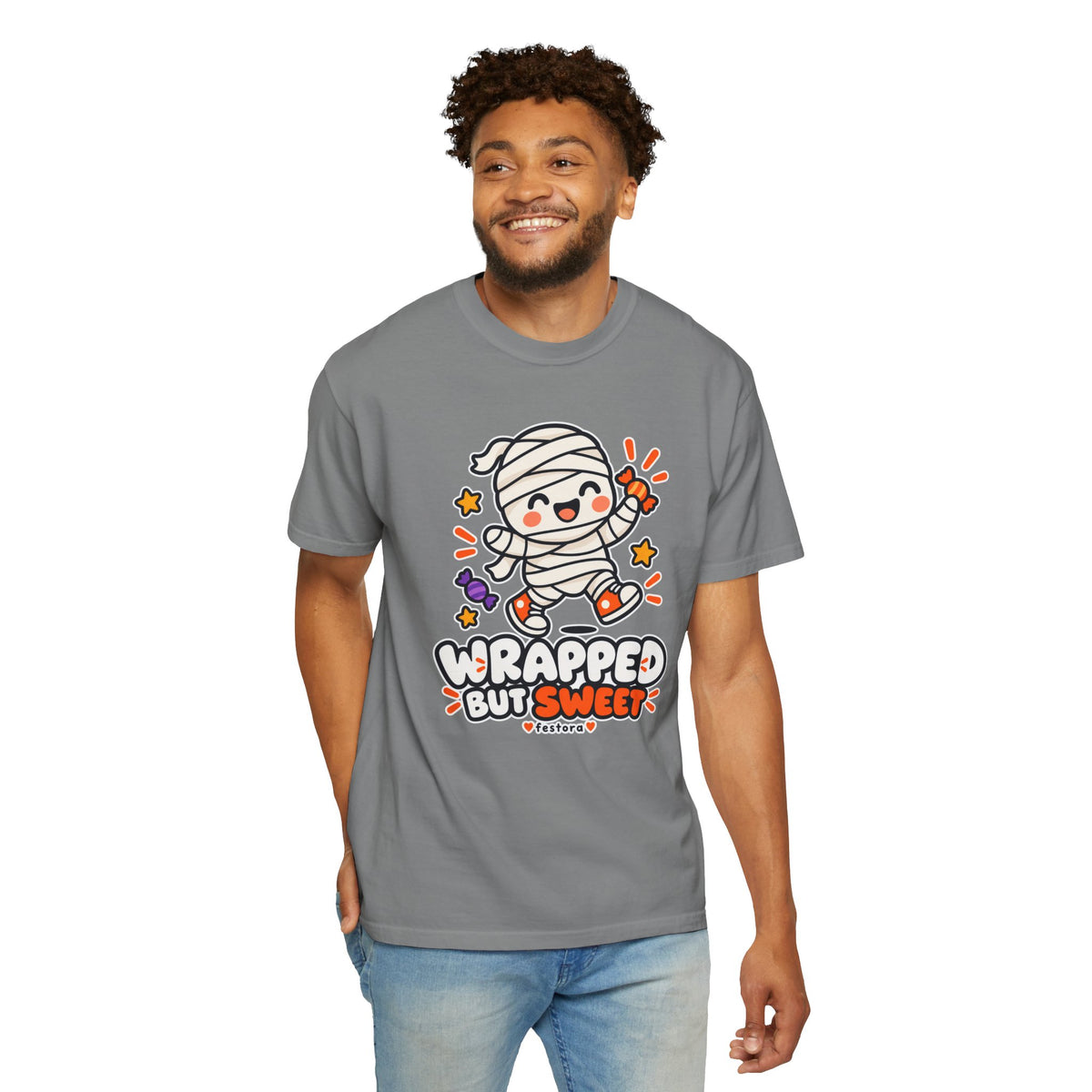 Wrapped but Sweet Halloween T-Shirt | Cute Mummy Graphic Tee