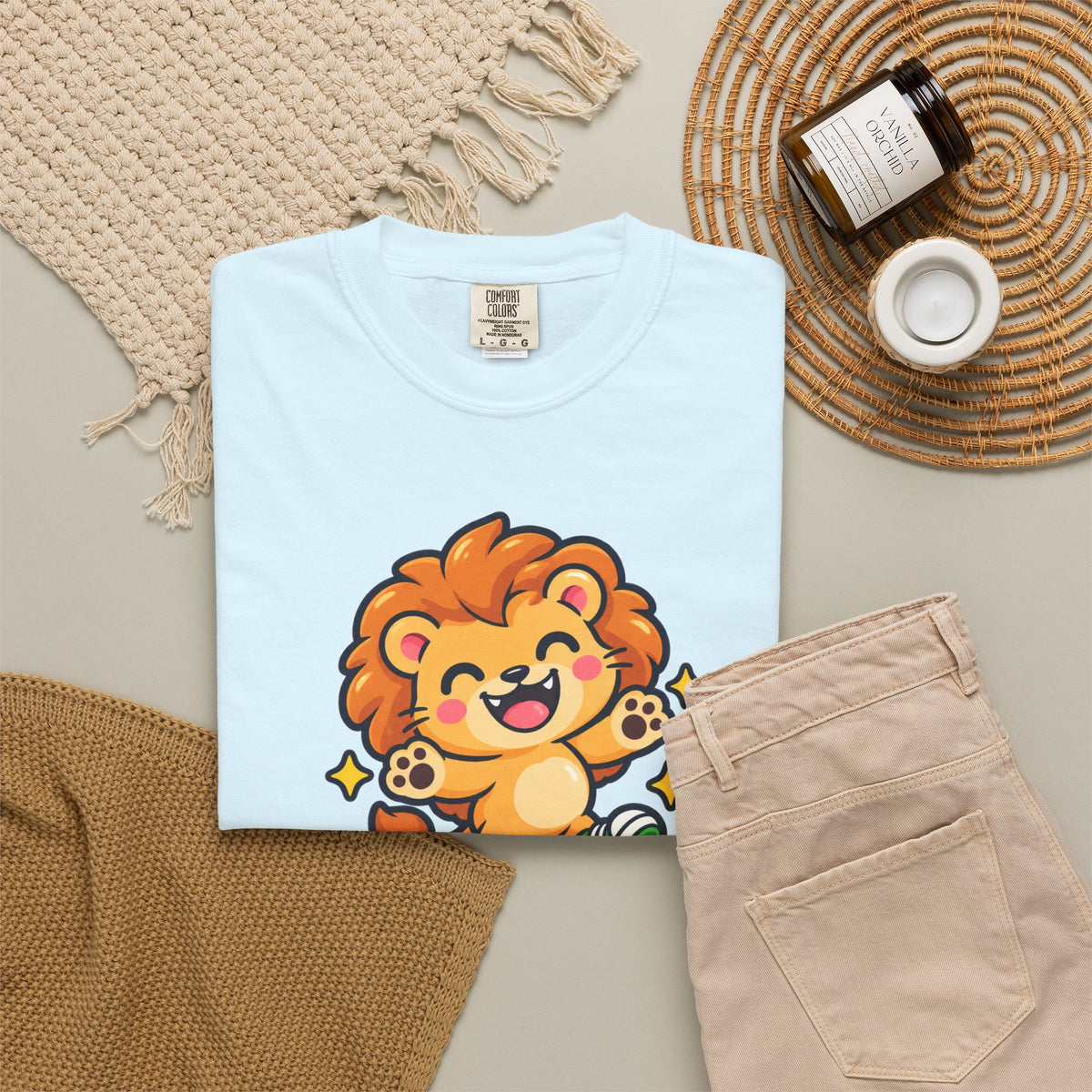 Stay Roarsome – Cute Happy Lion Graphic T-Shirt