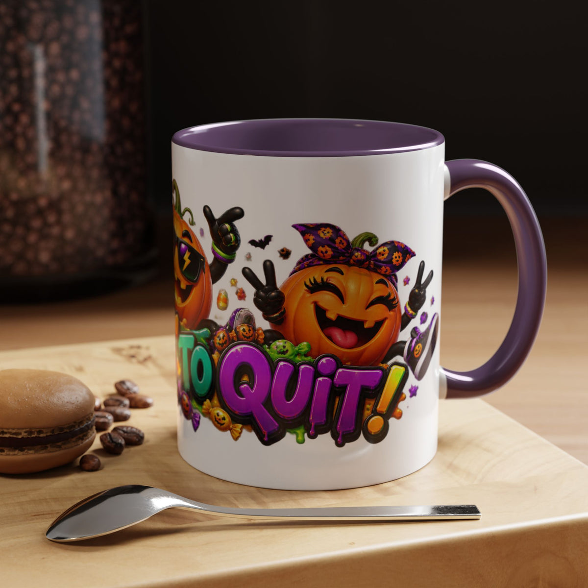 Too Lit to Quit Halloween Pumpkin Party White Mug