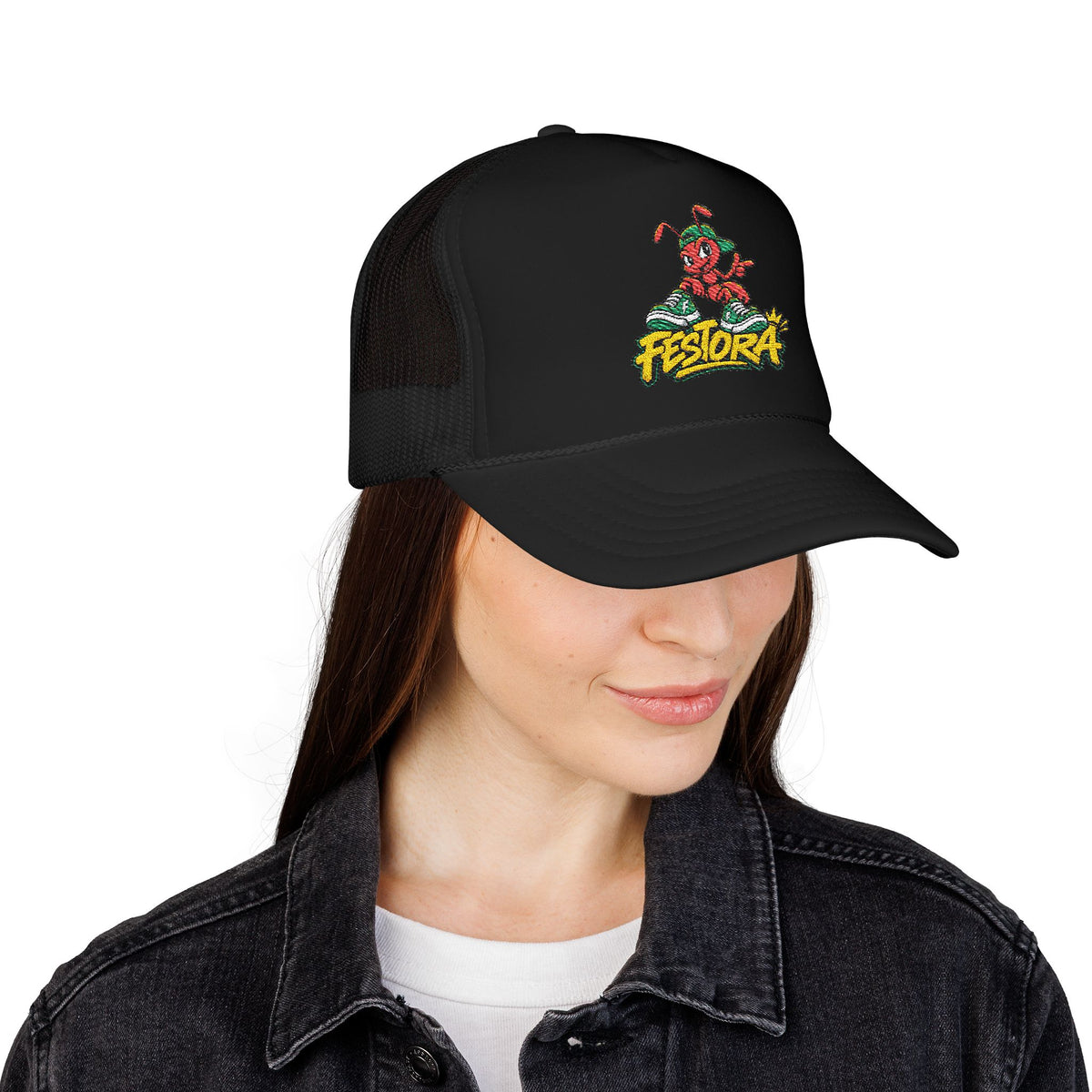 Festora Ant Mascot Trucker Cap – Embroidered Streetwear Hat