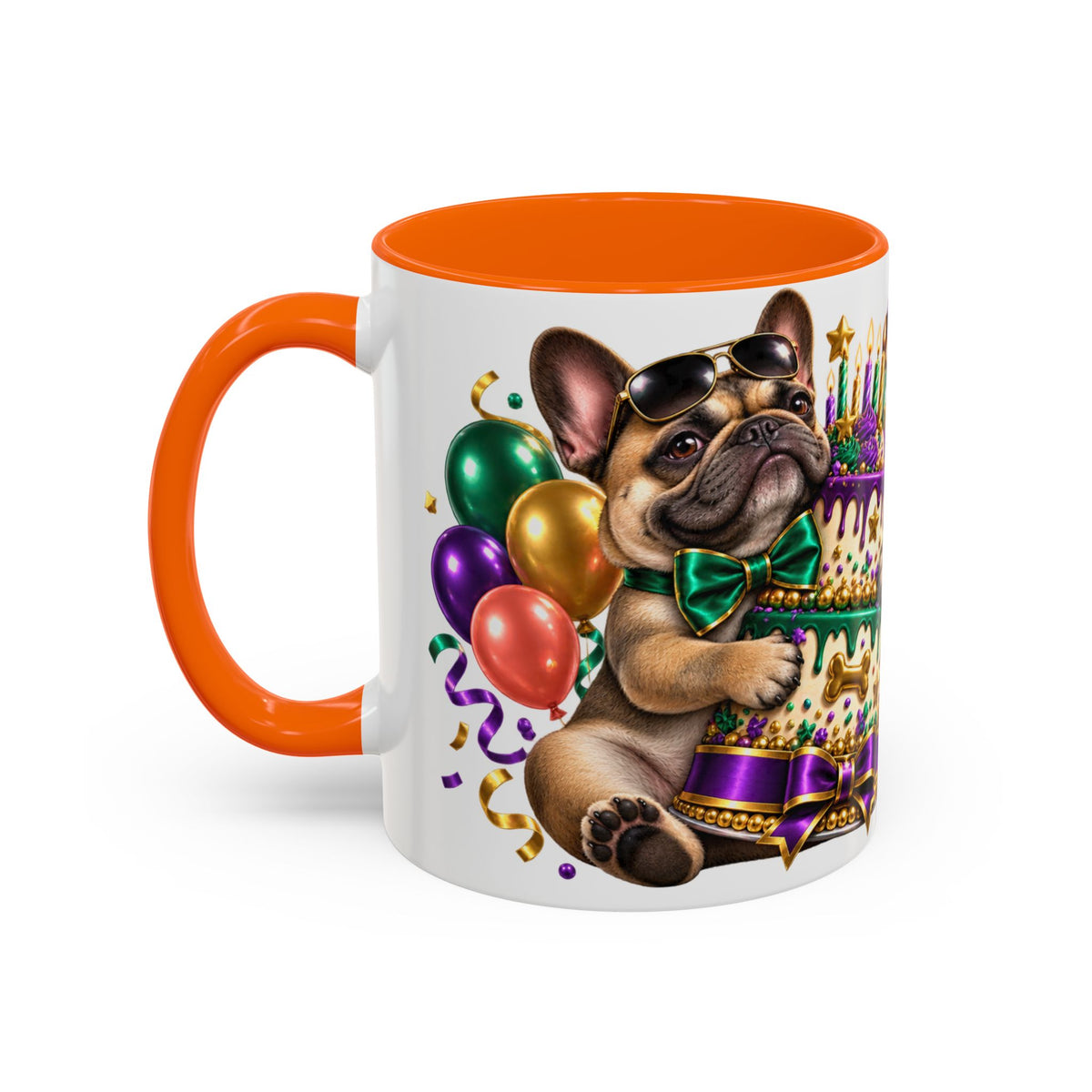 Built for Cake Born to Party French Bulldog White Mug