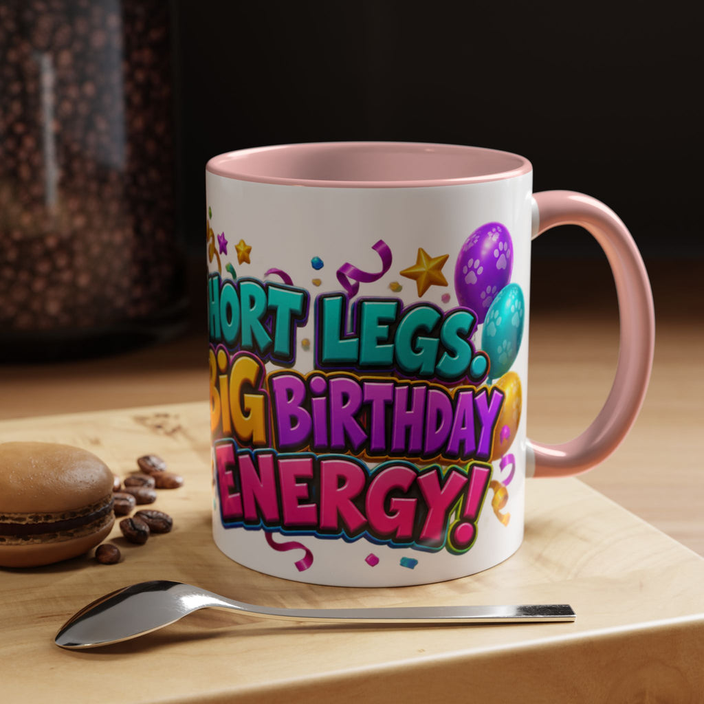 Short Legs Big Birthday Energy Basset Hound White Mug