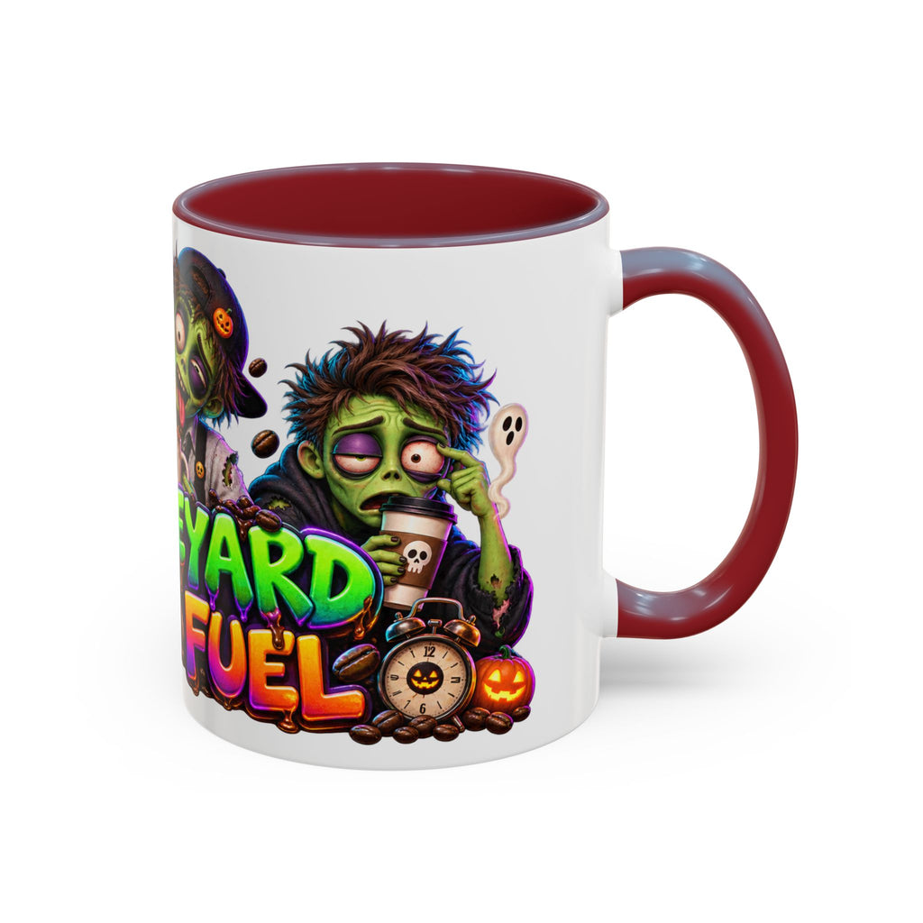 Graveyard Shift Fuel Coffee Zombies Halloween White Mug