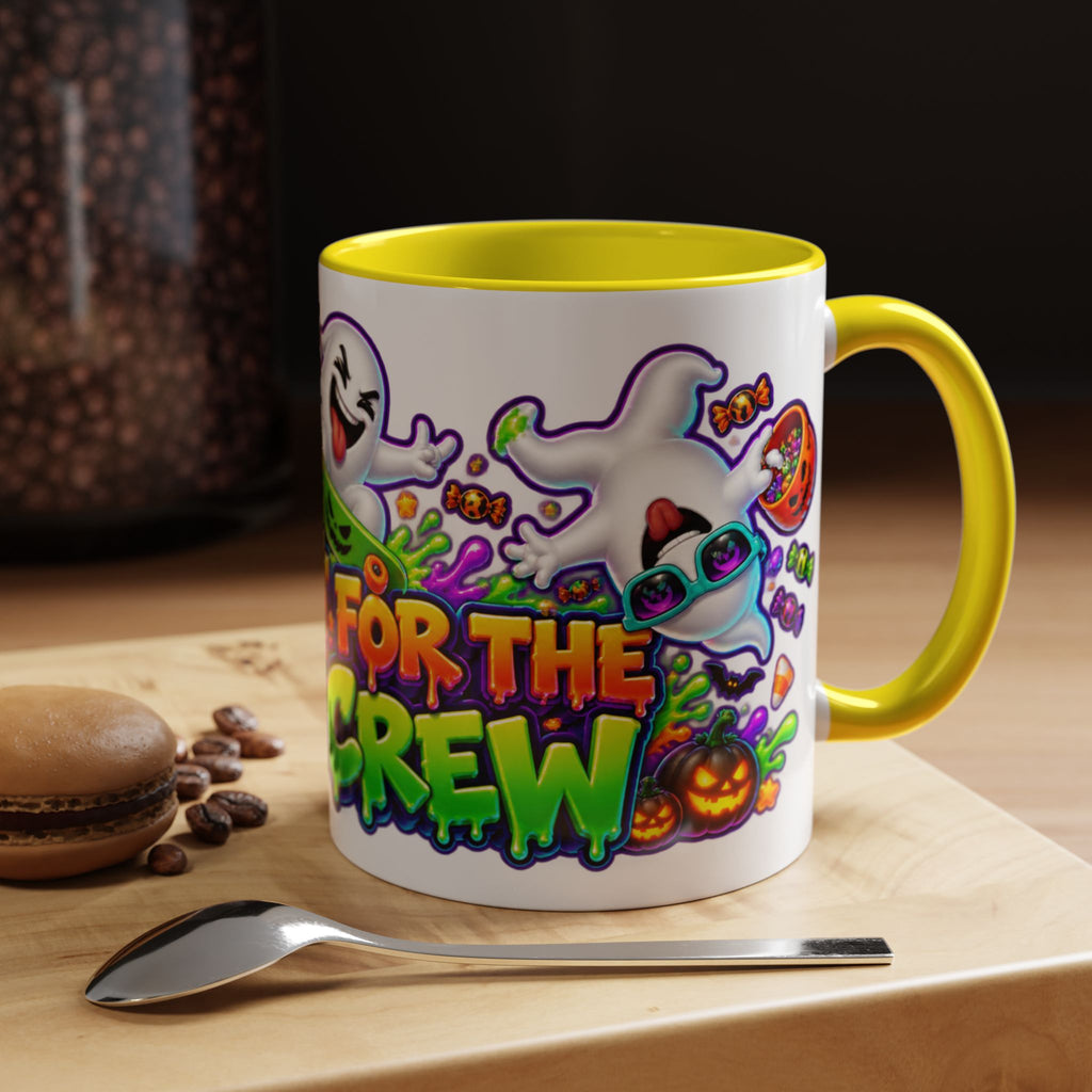 No Rest for the Boo Crew Crazy Ghosts Halloween White Mug