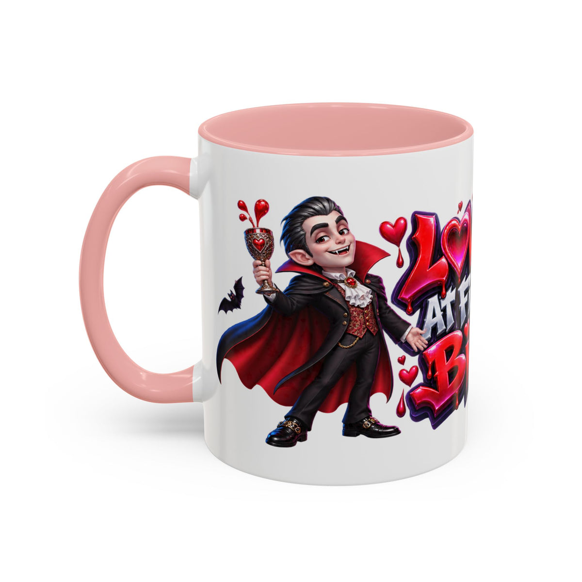 Love at First Bite Funny Vampire Halloween White Mug