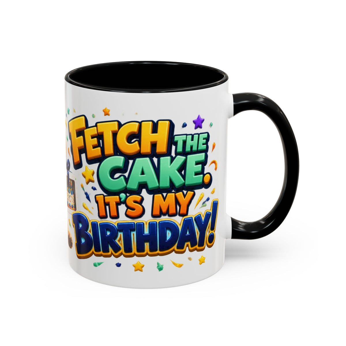 Fetch the Cake Golden Retriever Birthday White Mug