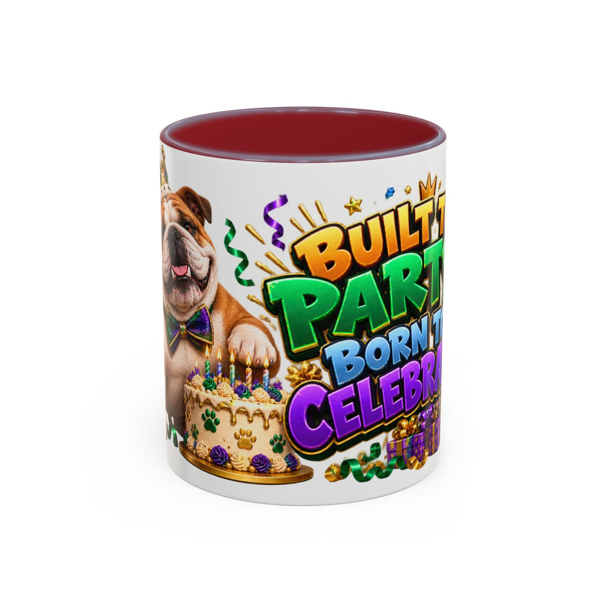 Built to Party English Bulldog Birthday White Mug
