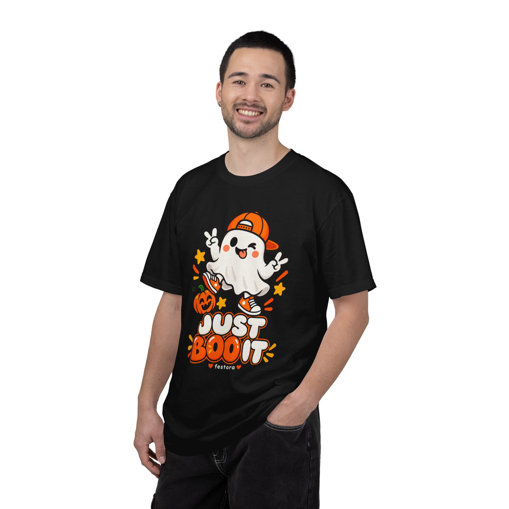 Just Boo It Halloween T-Shirt | Cute Skater Ghost Graphic Tee