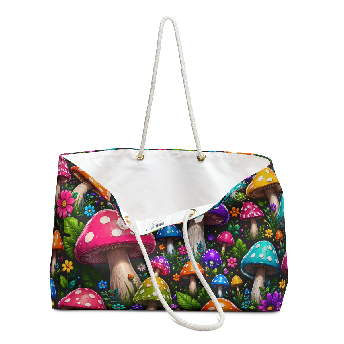 Mushroom Meadow Weekender Bag — Colorful Fantasy Travel Tote
