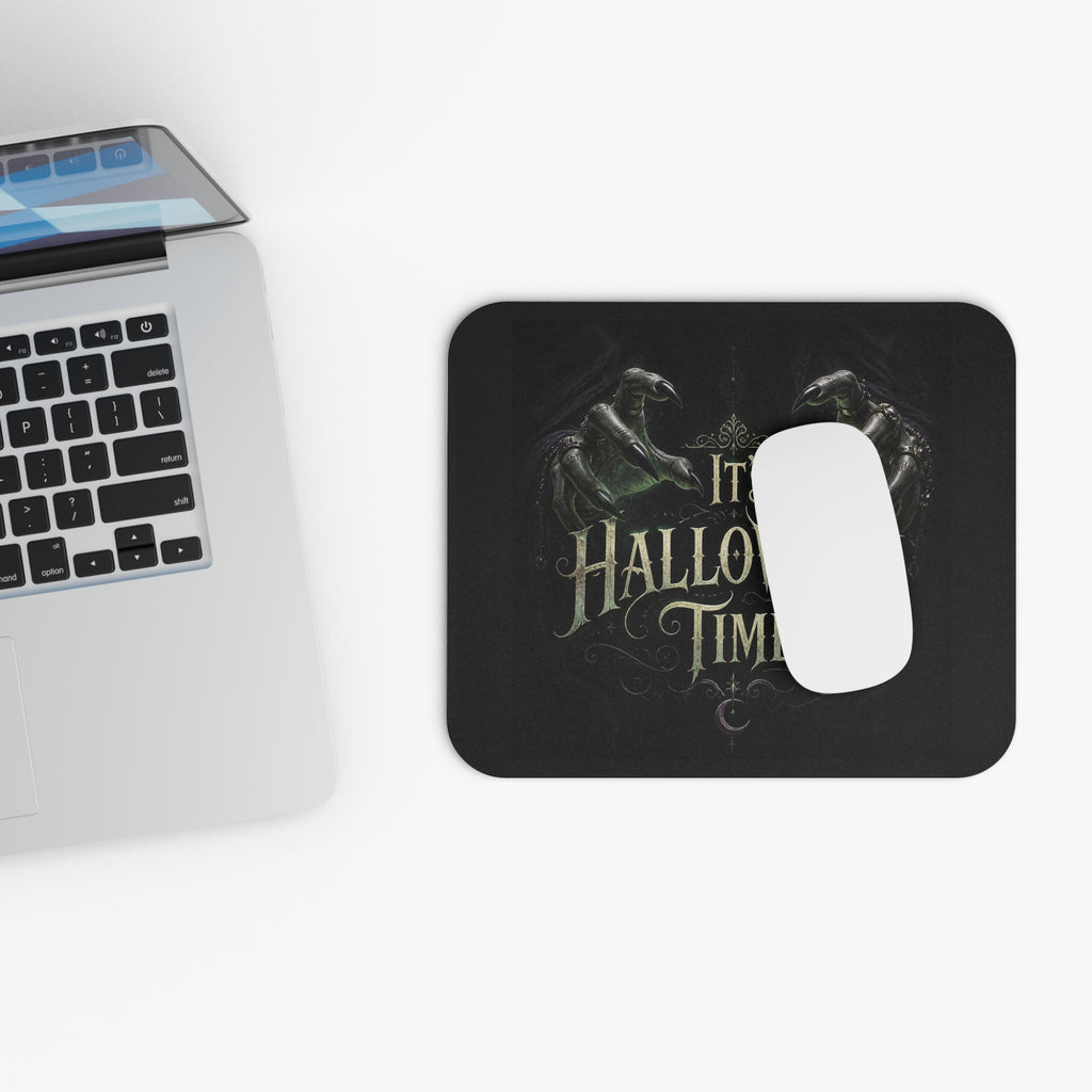 Halloween Mouse Pad — 'It's Halloween Time' Raven Gothic Desk Mat
