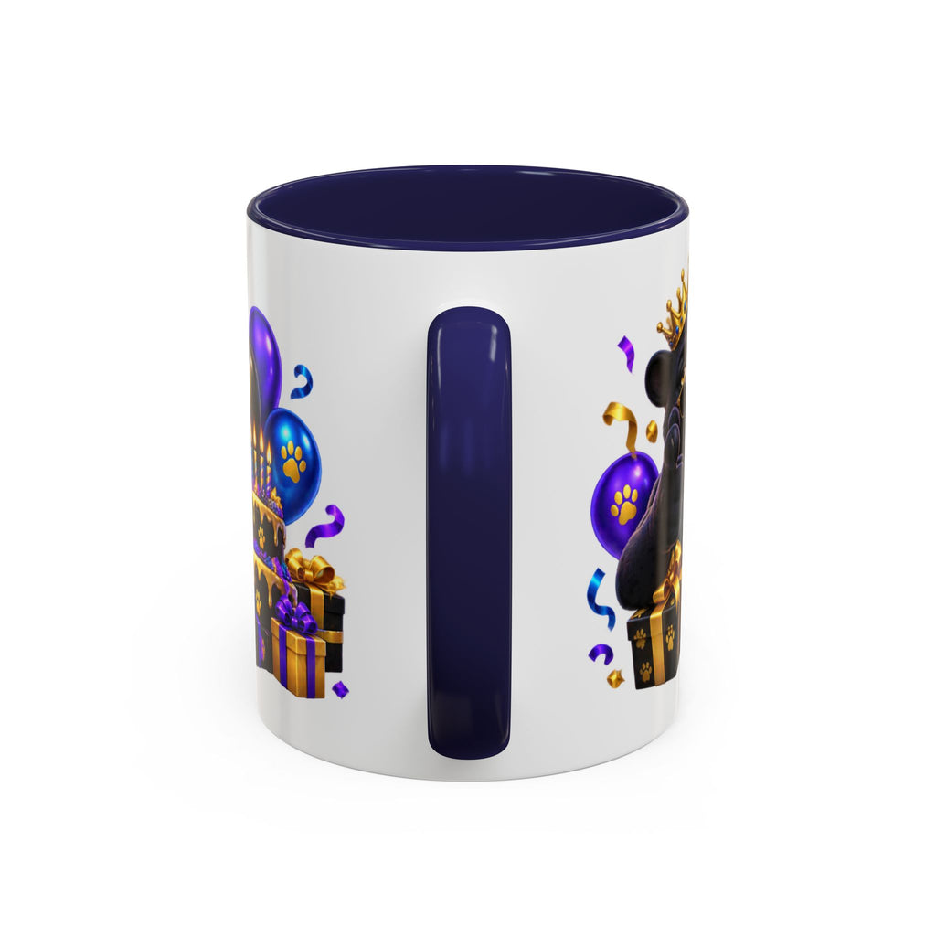 Black Panther Happy Birthday Mug – Purple Blue & Gold Birthday Gift – FestoraShop White Coffee Mug
