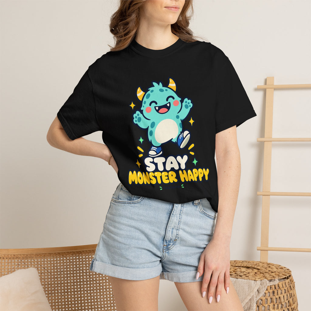 Stay Monster Happy – Cute Monster Graphic T-Shirt