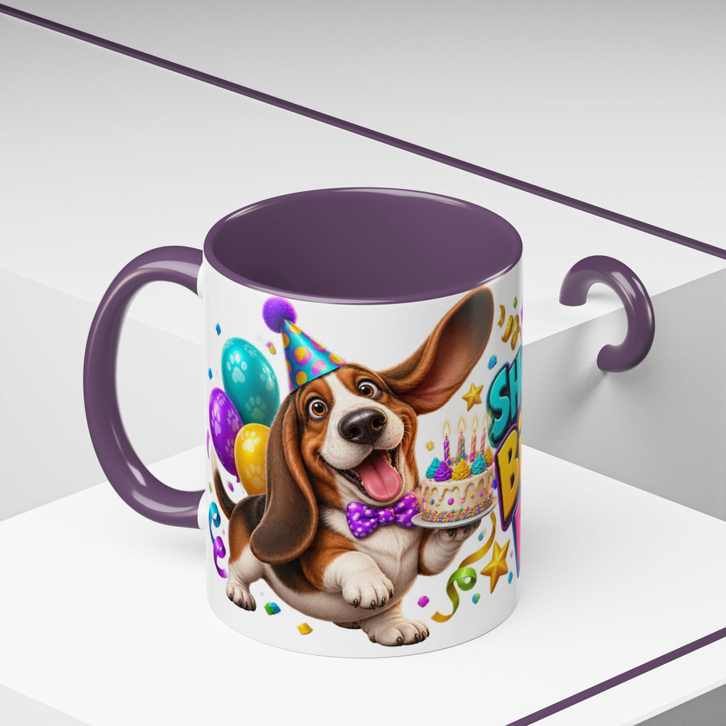 Short Legs Big Birthday Energy Basset Hound White Mug