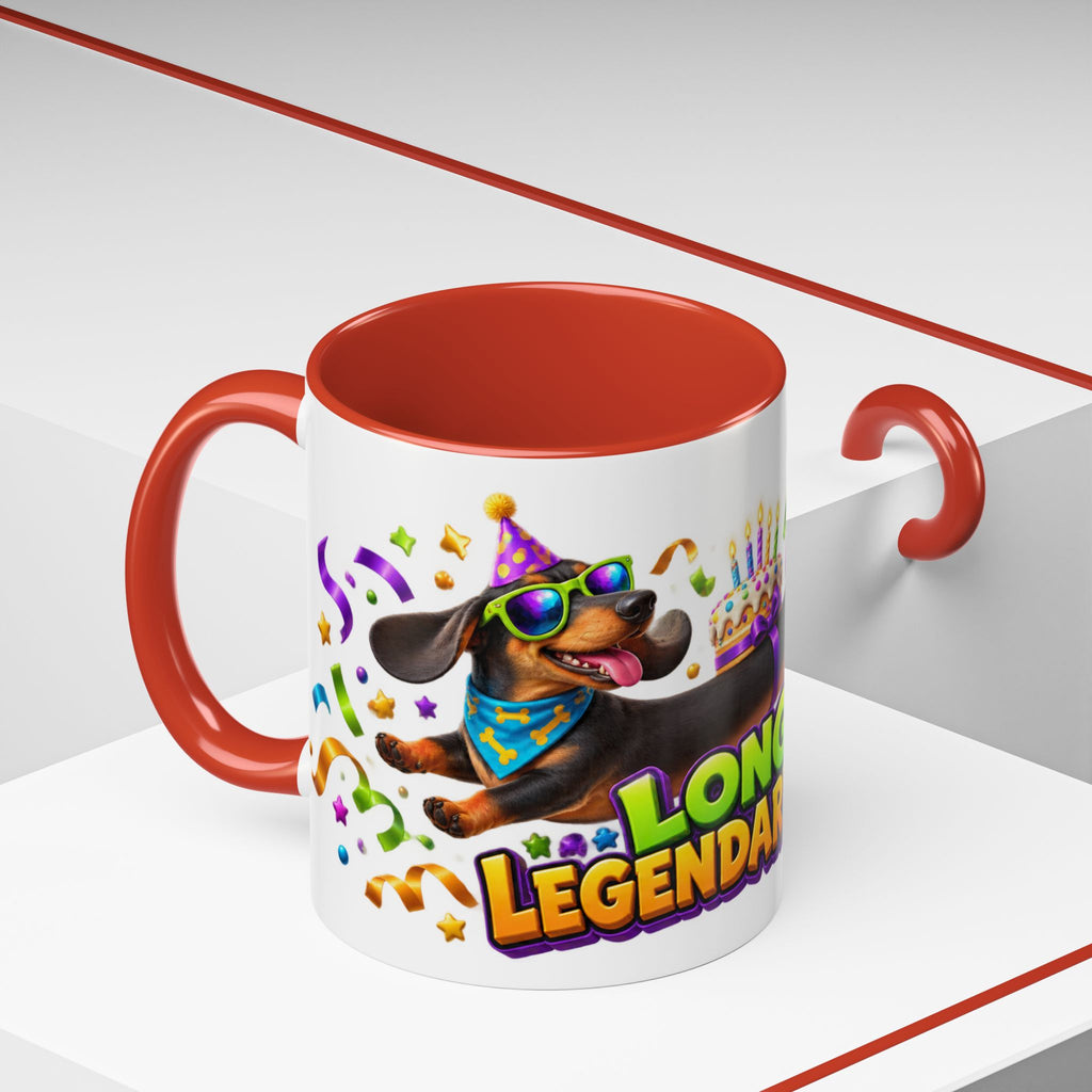 Long Dog Legendary Birthday Dachshund White Mug