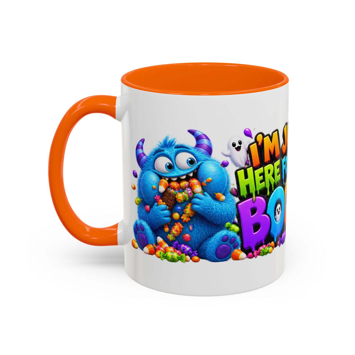 I’m Just Here for the Boos Funny Halloween Monster White Mug
