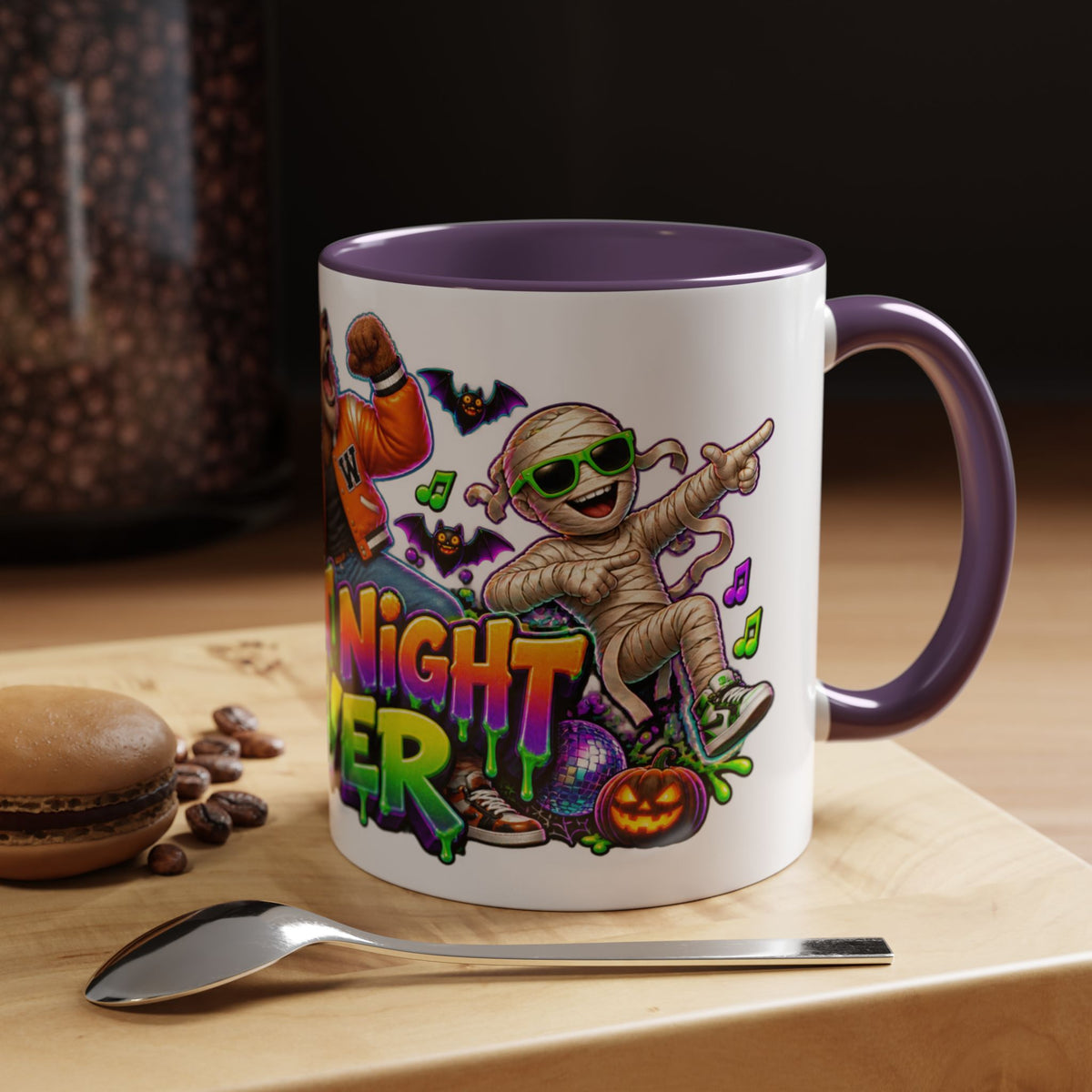 Fright Night Fever Dancing Monsters Halloween White Mug