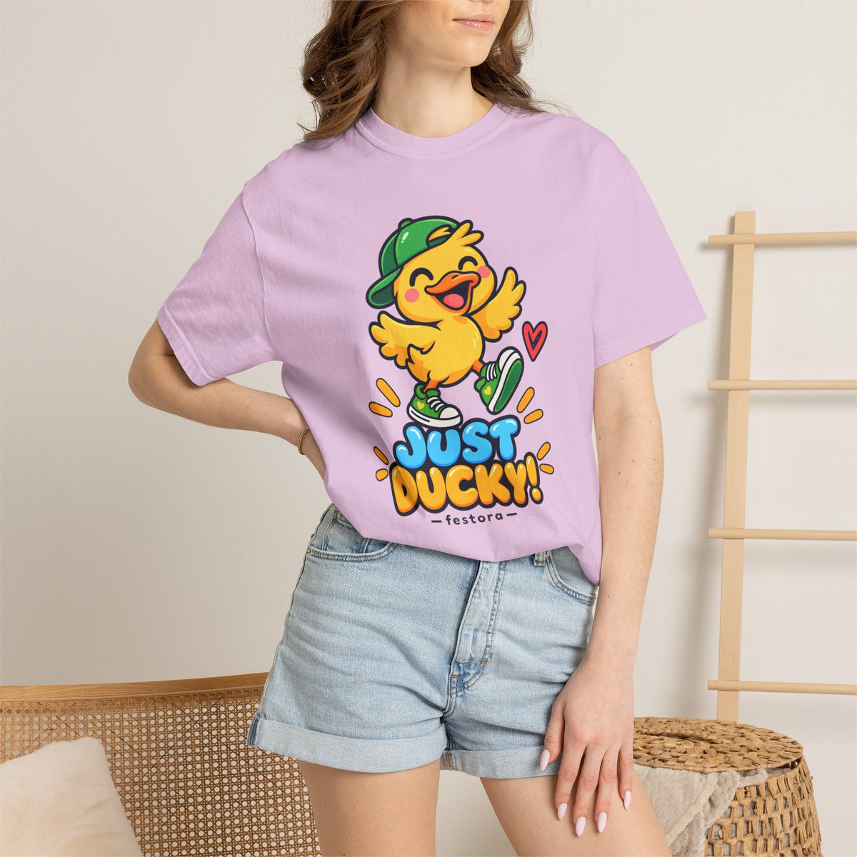 Just Ducky! – Cute Happy Duck Graphic T-Shirt