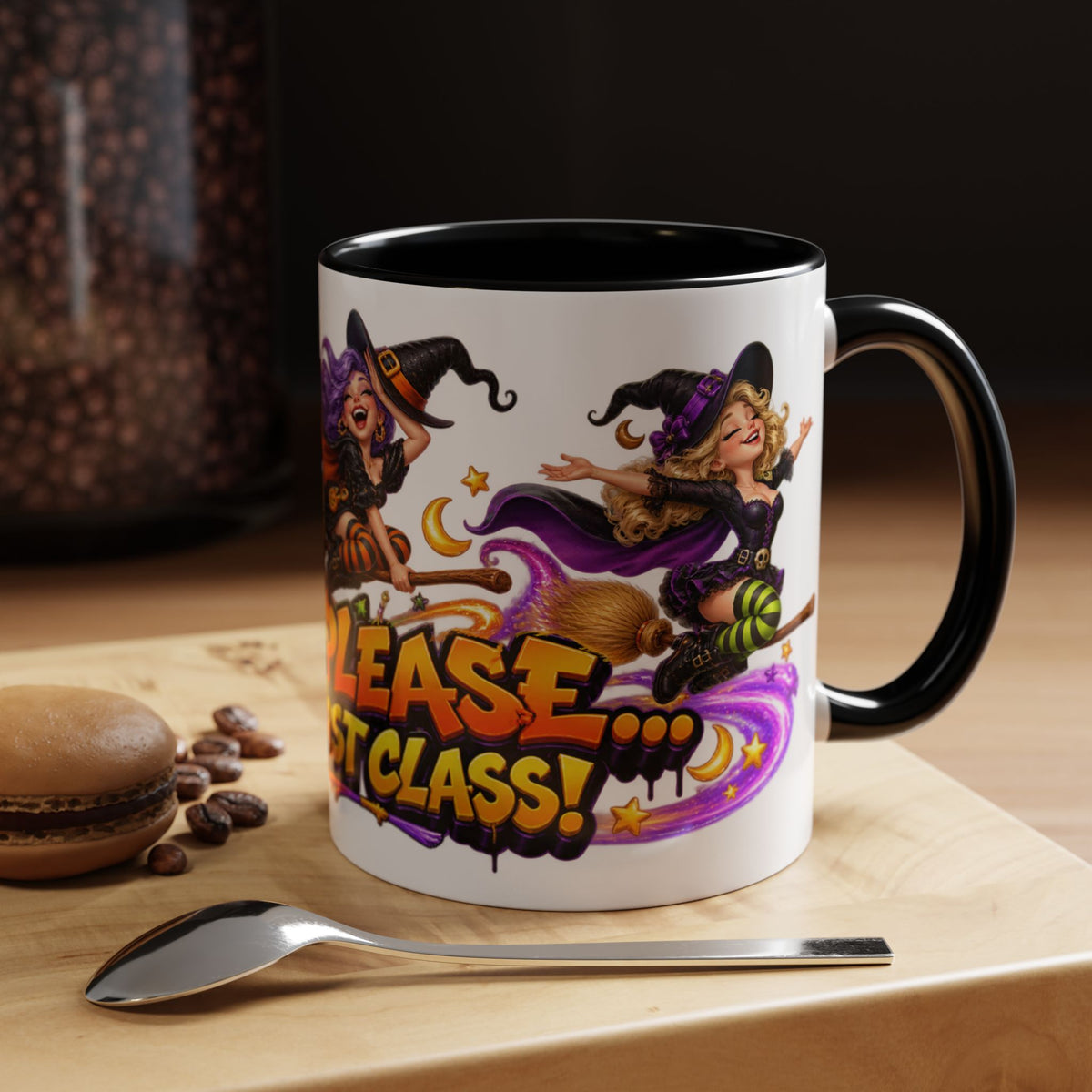 Witch Please I Fly First Class Halloween White Mug