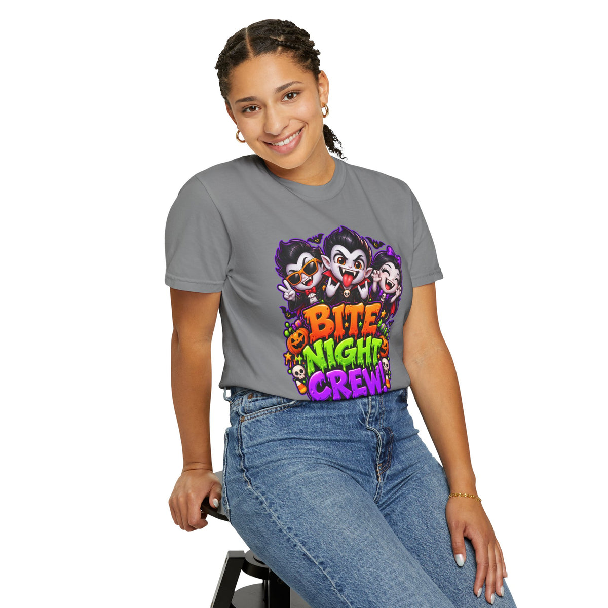 Bite Night Crew Halloween T-Shirt – Funny Vampire Graphic Tee
