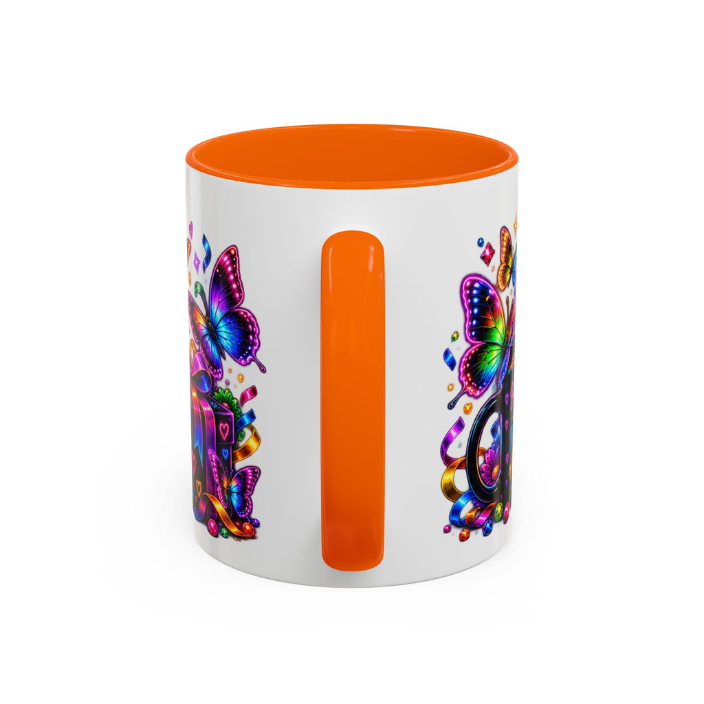 Birthday Coffee Mug – Colorful "Happy Birthday" Gift Mug with Butterflies & Candles