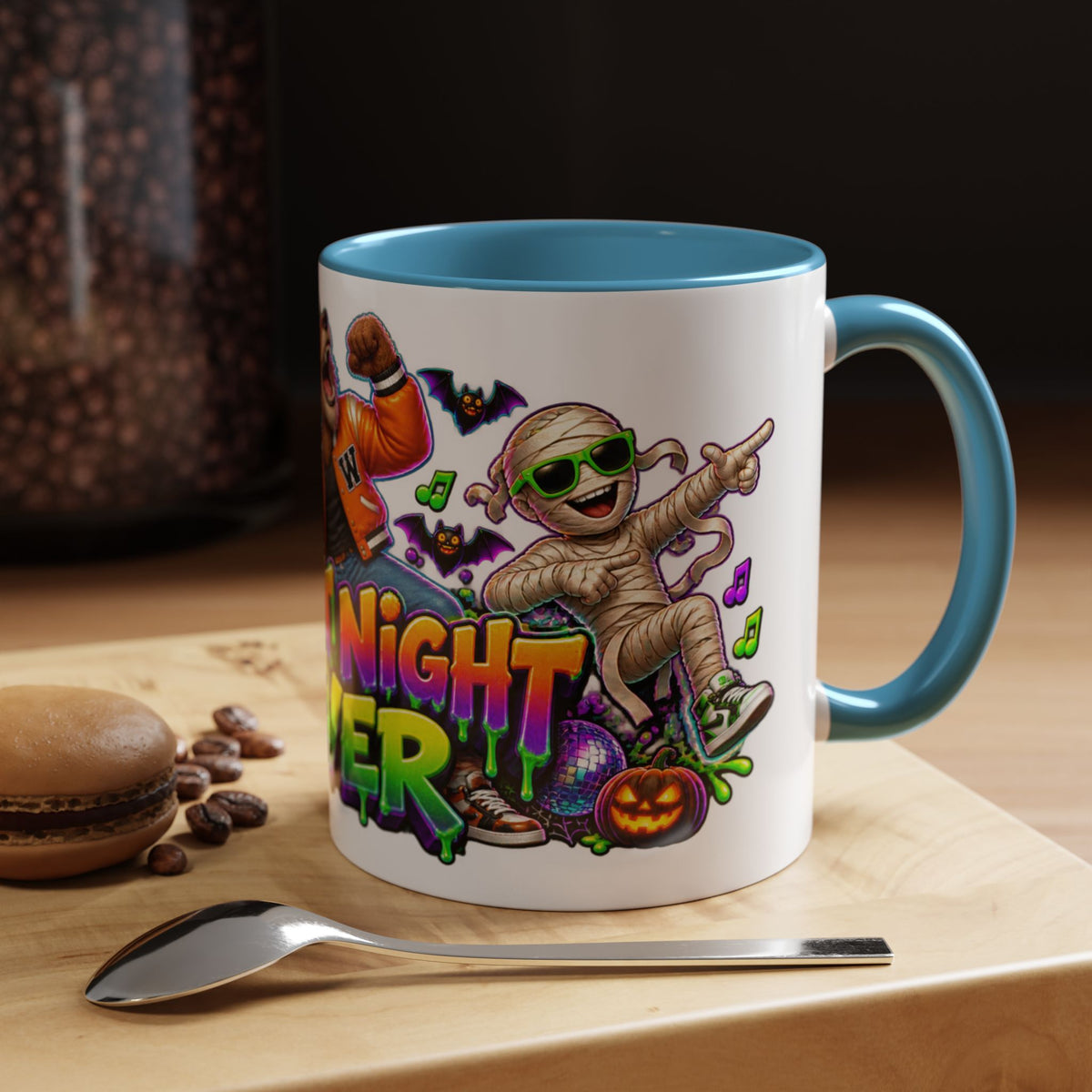 Fright Night Fever Dancing Monsters Halloween White Mug
