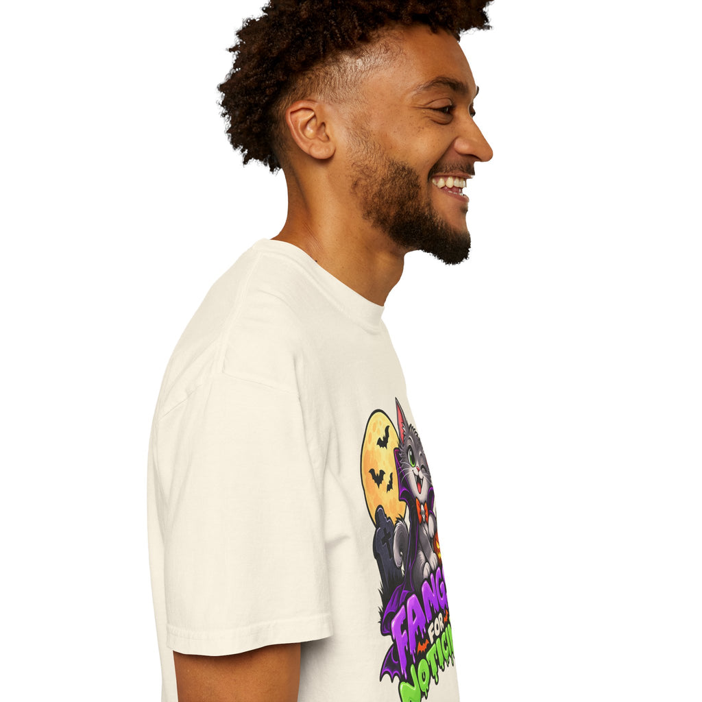 Fangs for Noticing – Cute Vampire Cat Halloween T-Shirt