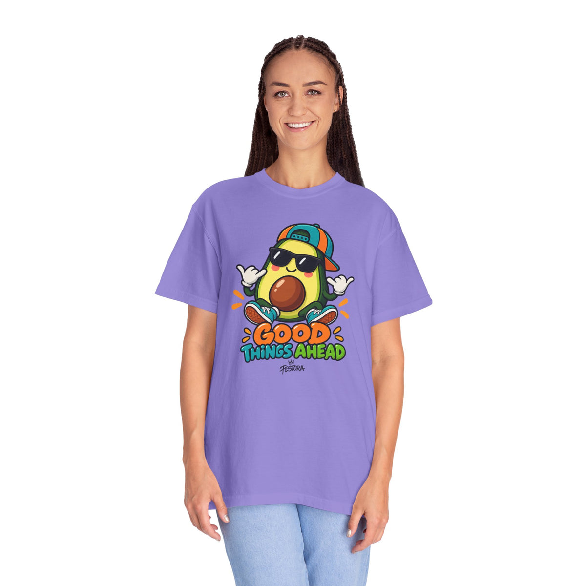 Good Things Ahead Avocado Graphic T-Shirt | Festora Everyday