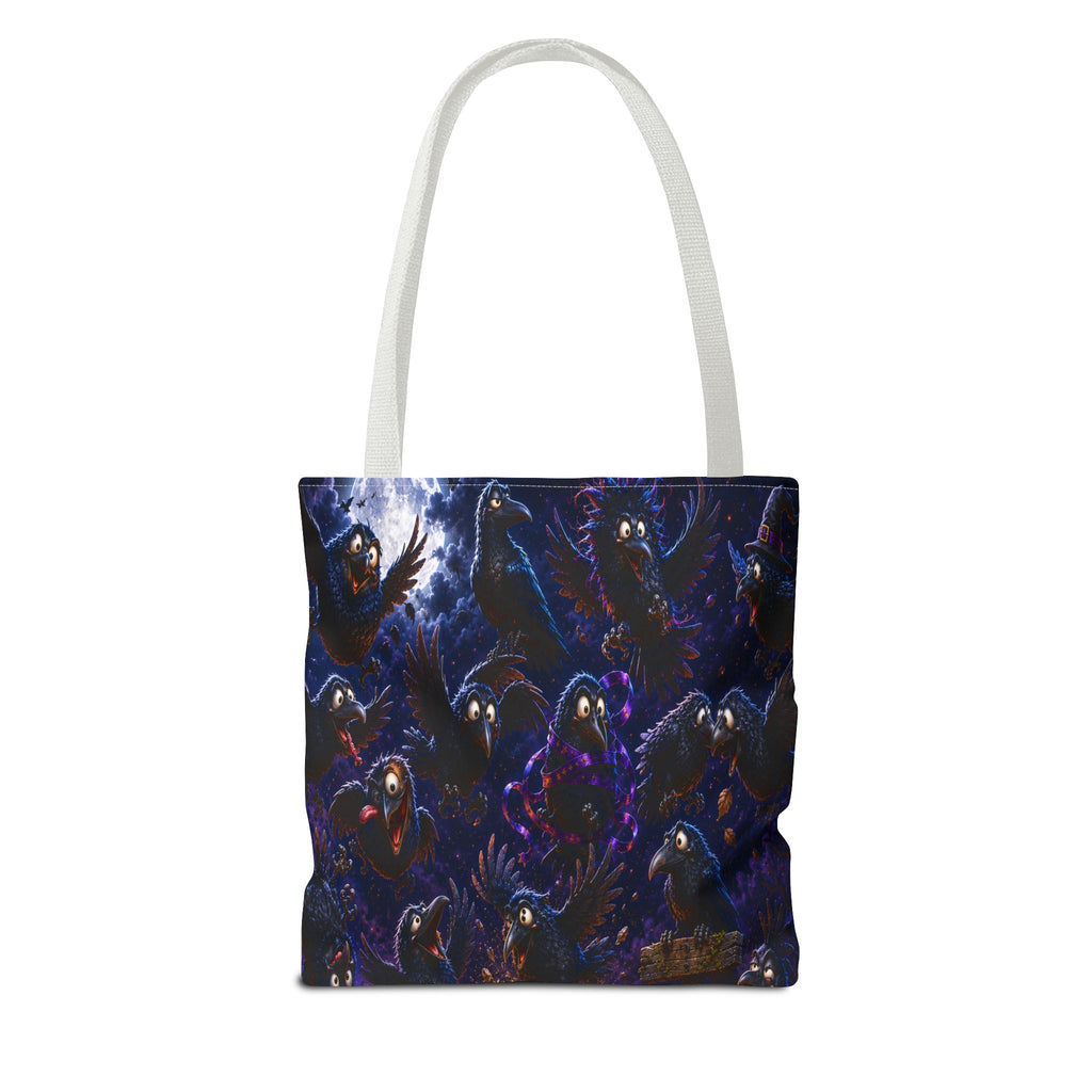 Crows at Midnight Tote Bag — Gothic Raven Moon AOP Tote for Halloween & Everyday