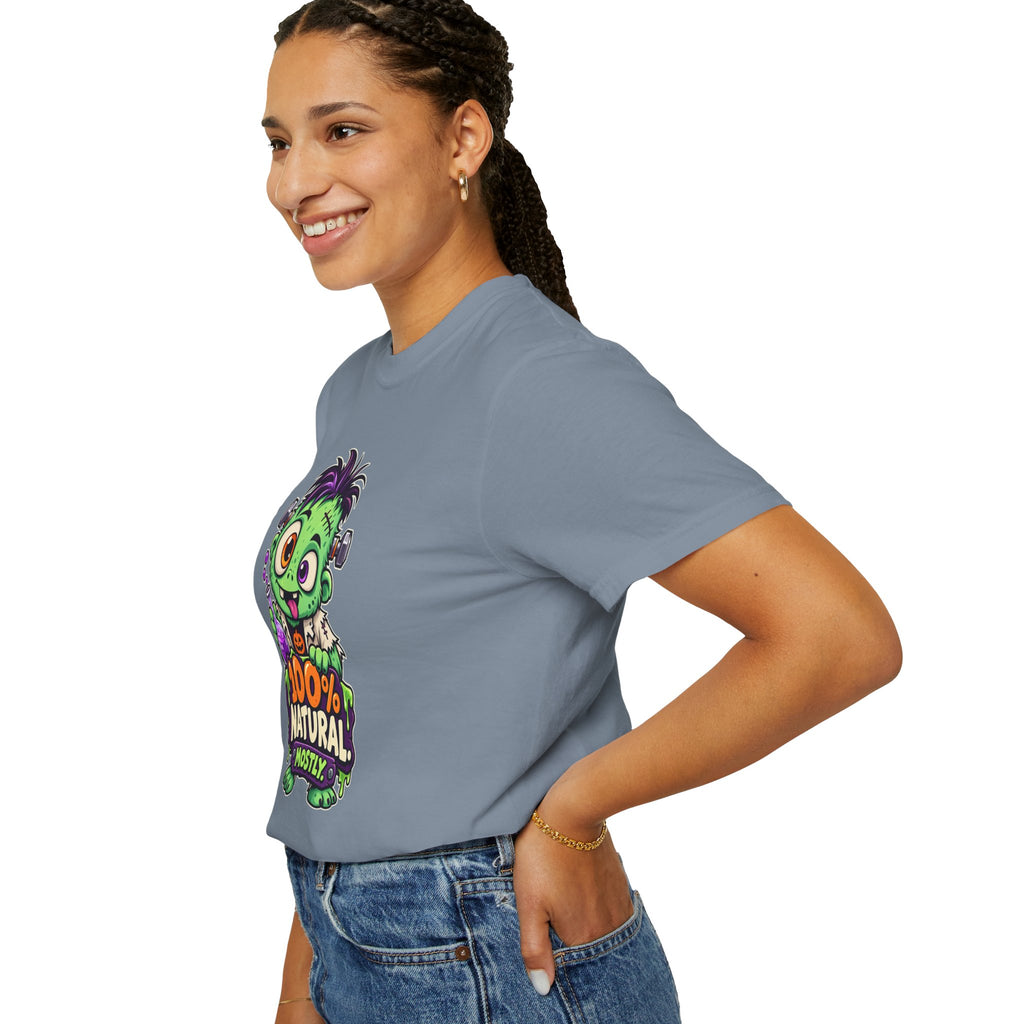 100% Natural. Mostly. – Cute Halloween Lab Monster T-Shirt