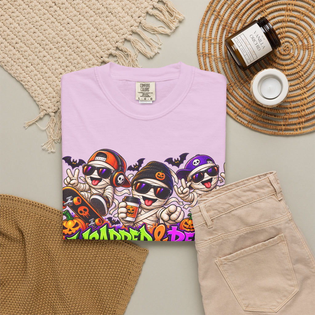 Wrapped & Ready – Halloween Mummy Crew Graphic T-Shirt