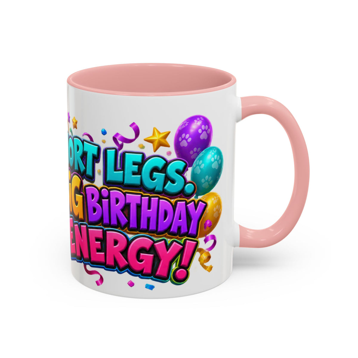 Short Legs Big Birthday Energy Basset Hound White Mug